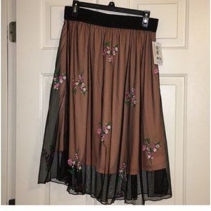 Embroidered Lola skirt LuLaRoe large L bnwt
